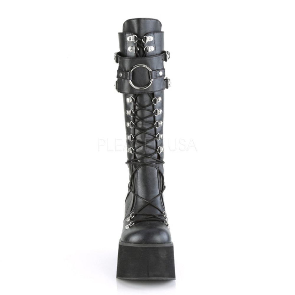 Gothic Platform Lace Up Knee High Boots - Picture 2 of 5